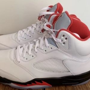 Jordan Retro 5 Fire Red/Silver tongue